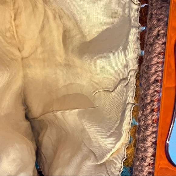 Vintage Handmade Granny Square Patchwork Colourful Crochet Handbag Boho Playful - Picture 4 of 5